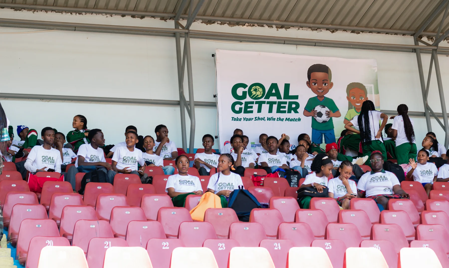 The Goal Getters community gathered in the stadium stands