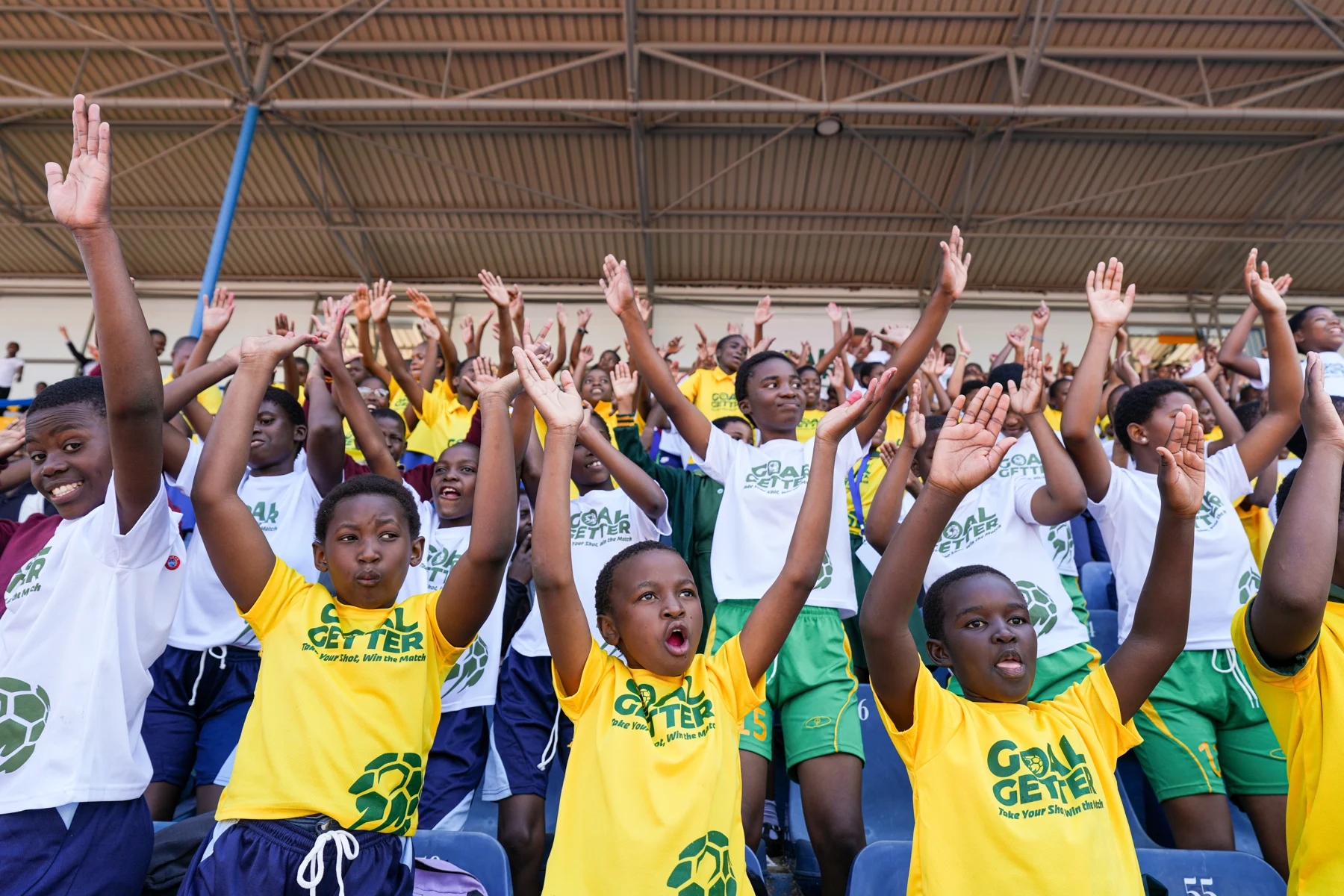 Goal Getters campaign participants gathered at Somhlolo National Stadium