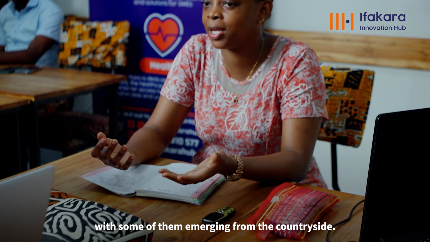 A woman innovator sharing her story at Ifakara Innovation Hub