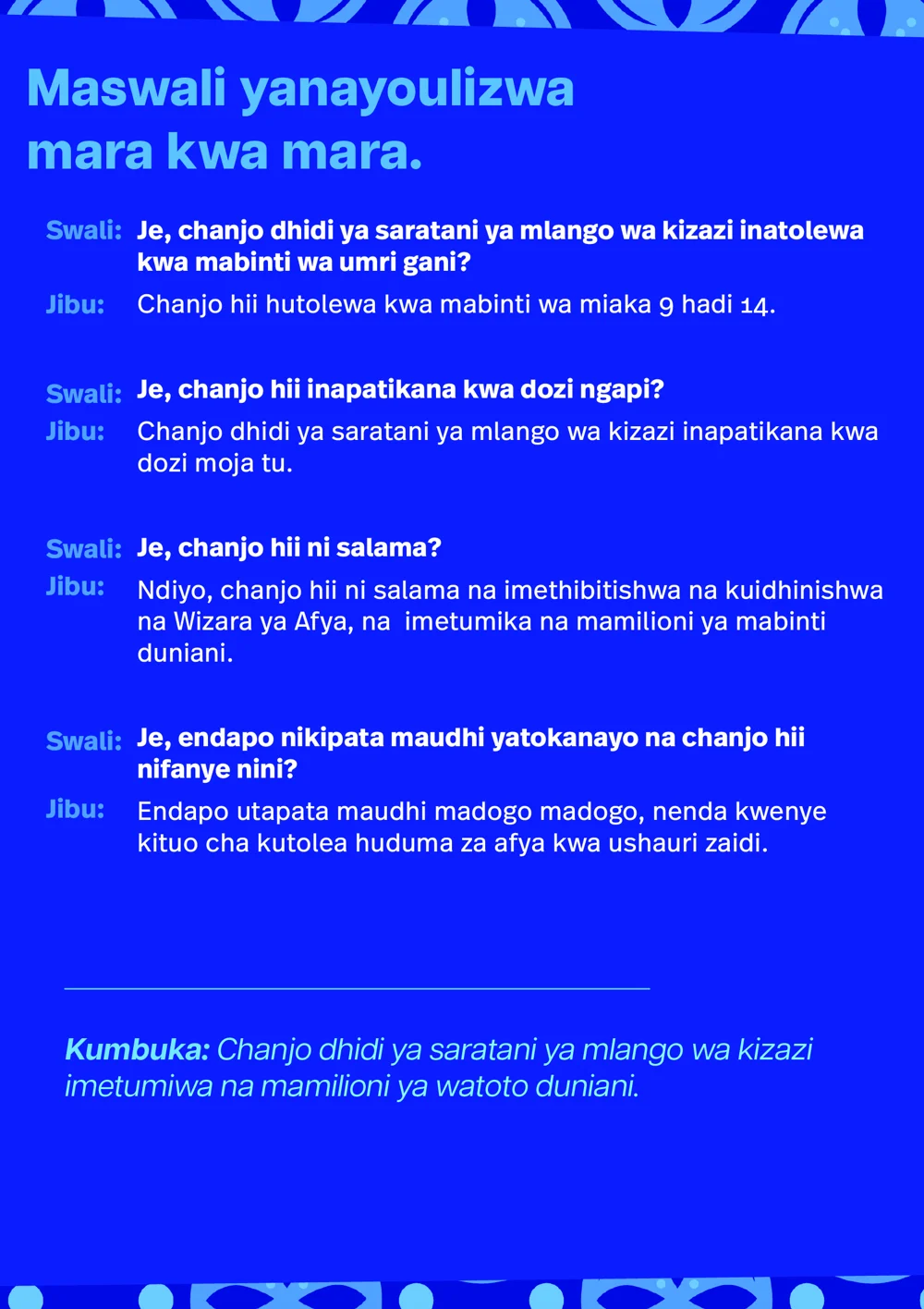 Inside right page of the campaign brochure